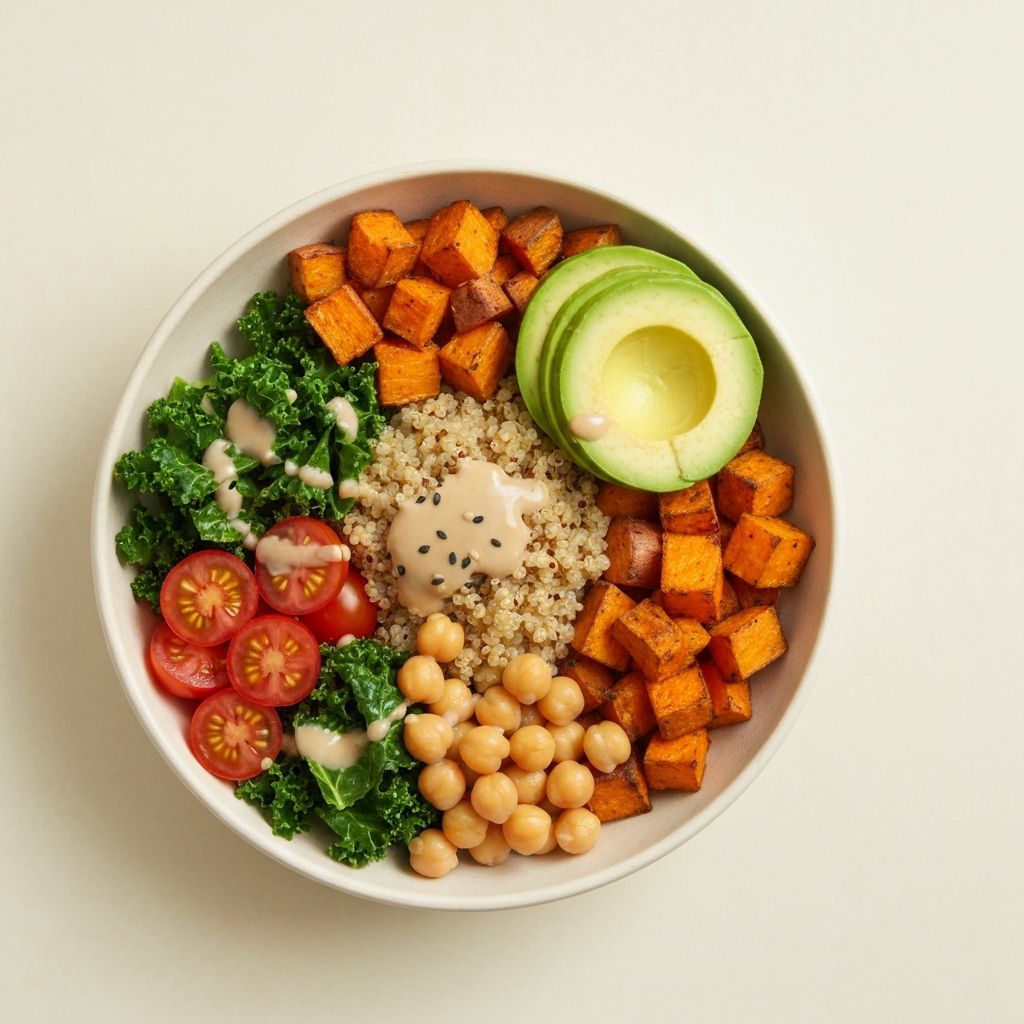 Colorful healthy Buddha bowl with fresh ingredients